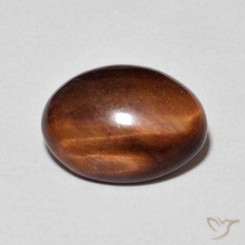 5.19ct Naturale Medium Dark-Brown Occhio di tigre, Ovale, Opaco