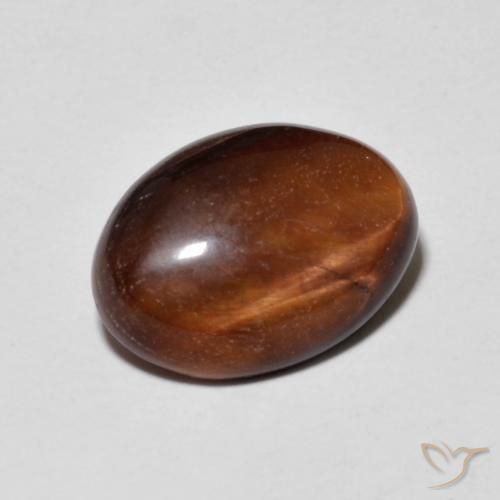 Occhio di tigre Medium Dark-Brown naturale da 5.19 ct, Ovale, Opaco