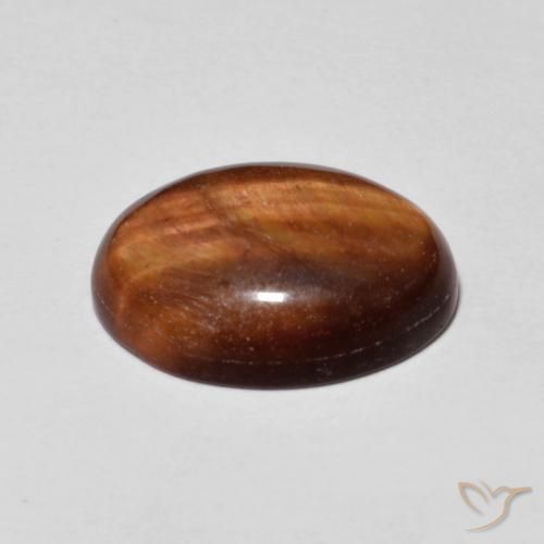 Occhio di tigre Medium Dark-Brown naturale da 5.19 ct, Ovale, Opaco