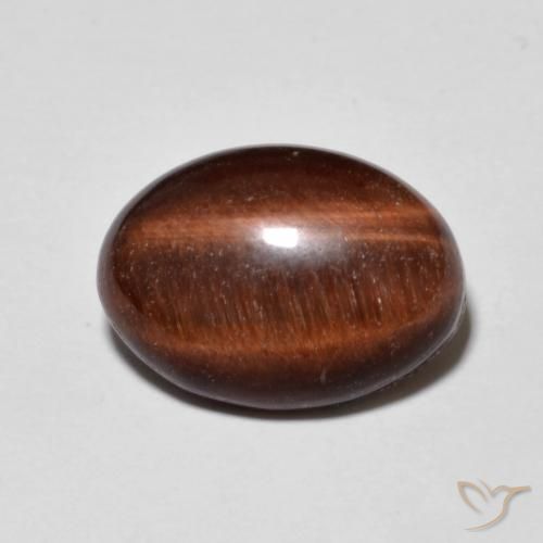 5.31ct Naturale Medium Dark-Brown Occhio di tigre, Ovale, Opaco