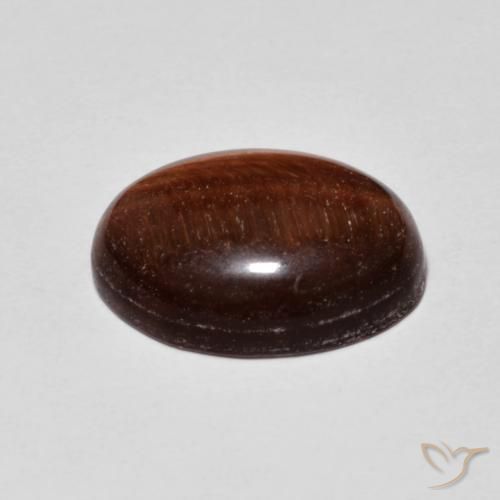 Occhio di tigre Medium Dark-Brown naturale da 5.31 ct, Ovale, Opaco