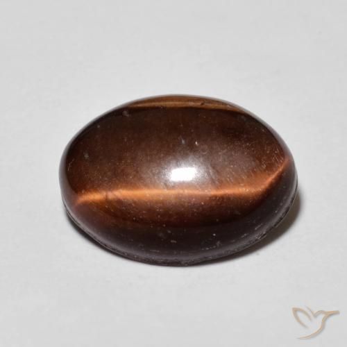 5.42ct Naturale Marrone rossastro Occhio di tigre, Ovale, Opaco