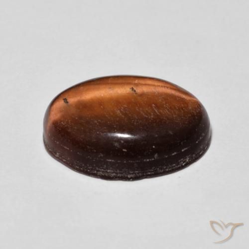 Occhio di tigre Marrone rossastro naturale da 5.42 ct, Ovale, Opaco