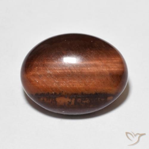 10.00ct Naturale Medium Dark-Brown Occhio di tigre, Ovale, Opaco