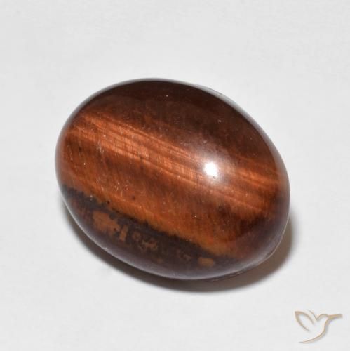 Occhio di tigre Medium Dark-Brown naturale da 10.00 ct, Ovale, Opaco