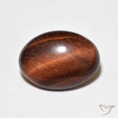 5.00ct Naturale Marrone rossastro Occhio di tigre, Ovale, Opaco