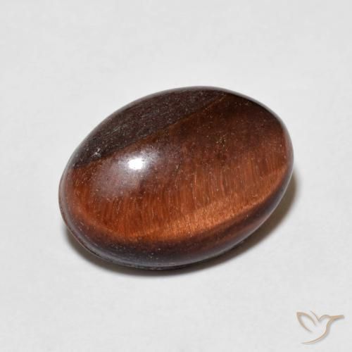 Occhio di tigre Medium Dark-Brown naturale da 5.64 ct, Ovale, Opaco