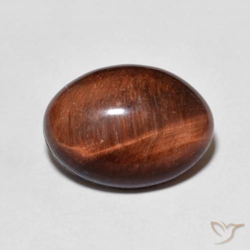 5.38ct Naturale Medium Dark-Brown Occhio di tigre, Ovale, Opaco