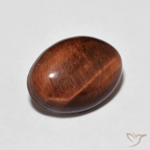 Occhio di tigre Medium Dark-Brown naturale da 5.38 ct, Ovale, Opaco