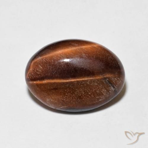5.19ct Naturale Medium Dark-Brown Occhio di tigre, Ovale, Opaco