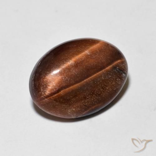 Occhio di tigre Medium Dark-Brown naturale da 5.19 ct, Ovale, Opaco