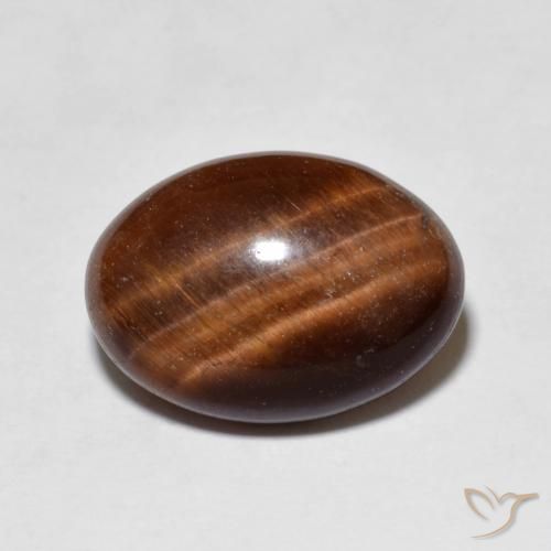 5.38ct Naturale Medium Dark-Brown Occhio di tigre, Ovale, Opaco