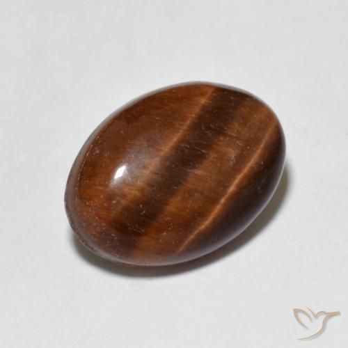 Occhio di tigre Medium Dark-Brown naturale da 5.38 ct, Ovale, Opaco