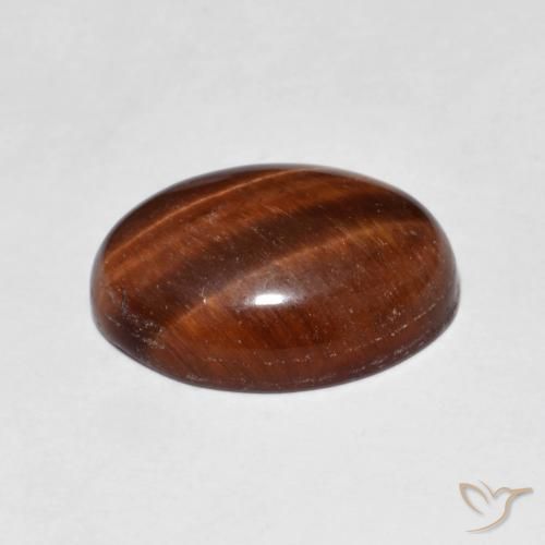 Occhio di tigre Medium Dark-Brown naturale da 5.38 ct, Ovale, Opaco