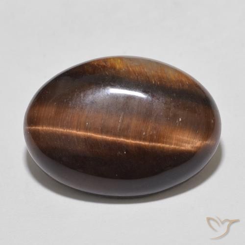9.86ct Naturale Marrone rossastro Occhio di tigre, Ovale, Opaco