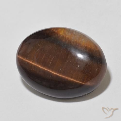 Occhio di tigre Marrone rossastro naturale da 9.86 ct, Ovale, Opaco