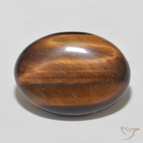 10.04ct Naturale Cannella Brown Occhio di tigre, Ovale, Opaco