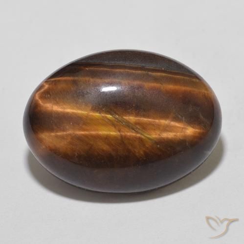 10.43ct Naturale Cannella Brown Occhio di tigre, Ovale, Opaco