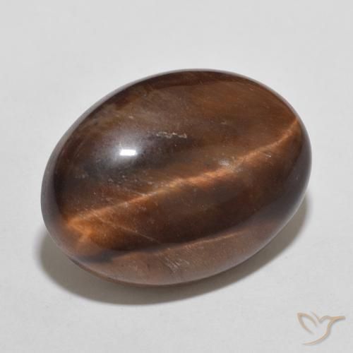 Occhio di tigre Marrone rossastro naturale da 10.01 ct, Ovale, Opaco