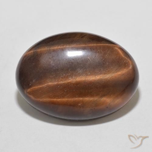 9.80ct Naturale Cannella Brown Occhio di tigre, Ovale, Opaco