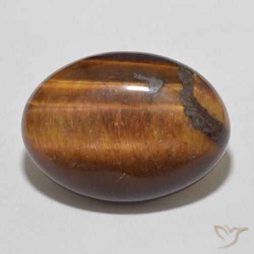11.39ct Naturale Marrone caldo Occhio di tigre, Ovale, Opaco
