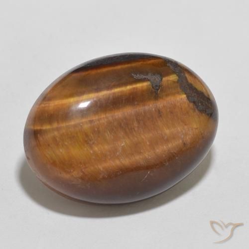 Occhio di tigre Marrone caldo naturale da 11.39 ct, Ovale, Opaco