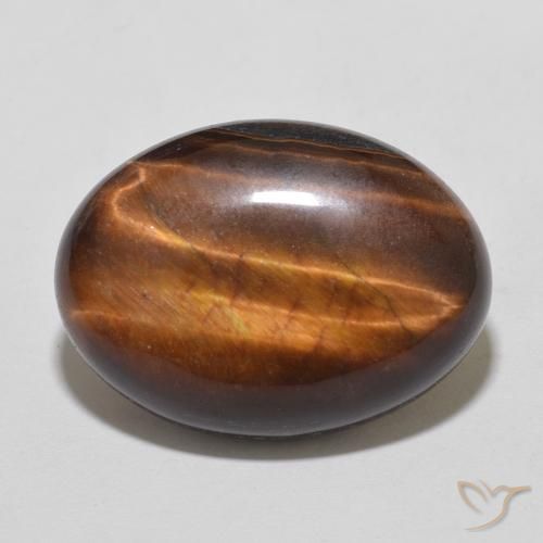 9.78ct Naturale Marrone rossastro Occhio di tigre, Ovale, Opaco