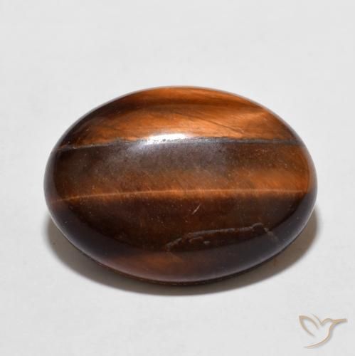 10.65ct Naturale Marrone Cannella Intenso Occhio di tigre, Ovale, Opaco