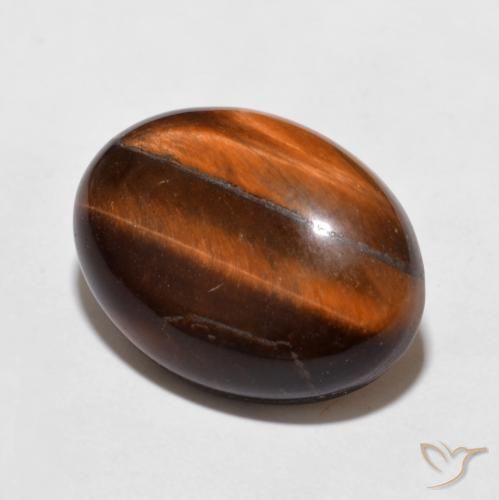 Occhio di tigre Marrone Cannella Intenso naturale da 10.65 ct, Ovale, Opaco