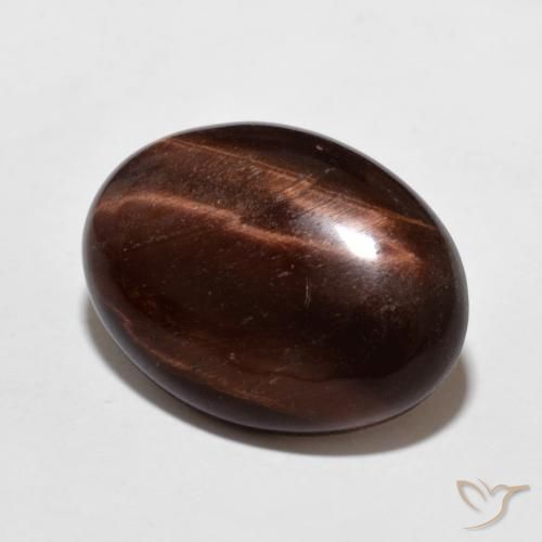 Occhio di tigre Marrone rossastro naturale da 9.08 ct, Ovale, Opaco