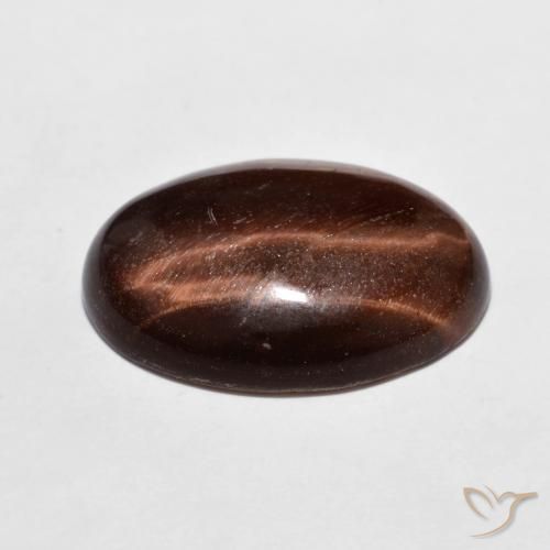 Occhio di tigre Marrone rossastro naturale da 9.08 ct, Ovale, Opaco