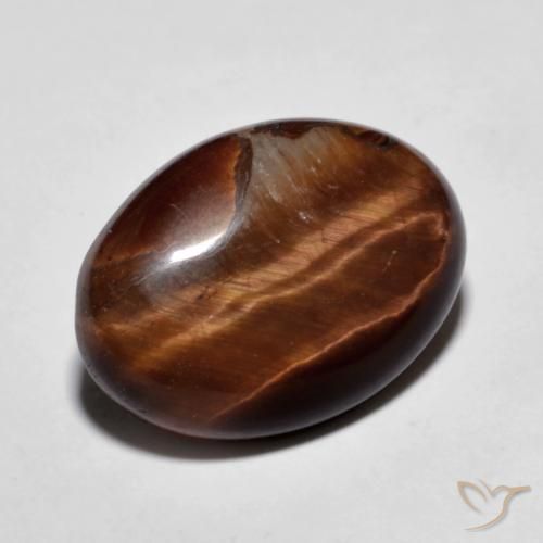 Occhio di tigre Marrone caldo naturale da 9.63 ct, Ovale, Opaco