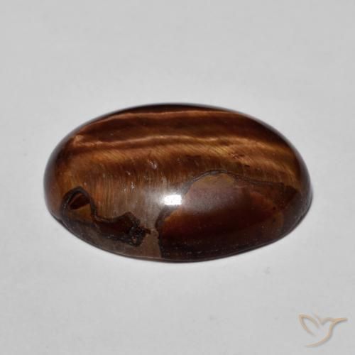 Occhio di tigre Marrone caldo naturale da 9.63 ct, Ovale, Opaco