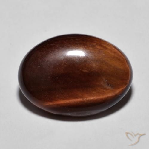 10.42ct Naturale Medium Dark-Brown Occhio di tigre, Ovale, Opaco