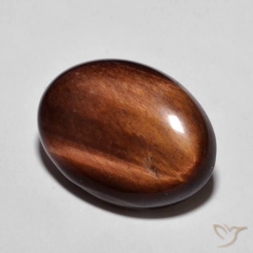 Occhio di tigre Medium Dark-Brown naturale da 10.42 ct, Ovale, Opaco