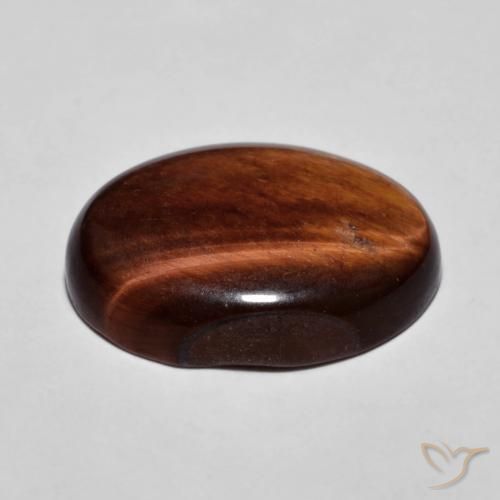 Occhio di tigre Medium Dark-Brown naturale da 10.42 ct, Ovale, Opaco