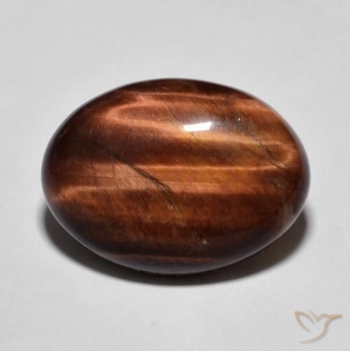 9.67ct Naturale Pan di zenzero marrone Occhio di tigre, Ovale, Opaco