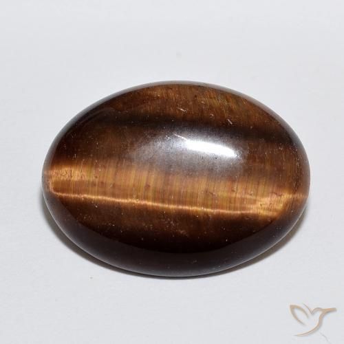 8.89ct Naturale Marrone Cannella Intenso Occhio di tigre, Ovale, Opaco