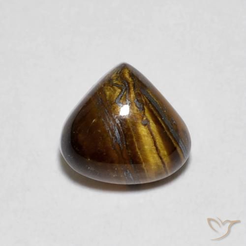 0.87ct Naturale Marrone caldo Occhio di tigre, Forma a pera, Opaco