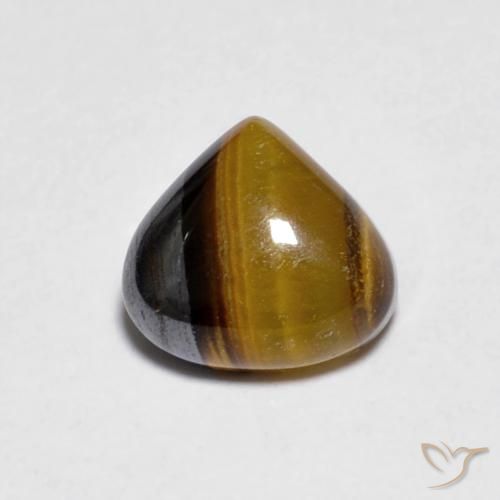 1.00ct Naturale Marrone giallastro Occhio di tigre, Forma a pera, Opaco