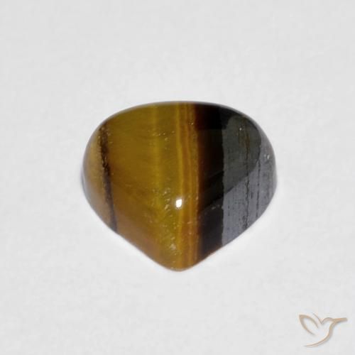 Occhio di tigre Marrone giallastro naturale da 1.00 ct, Forma a pera, Opaco