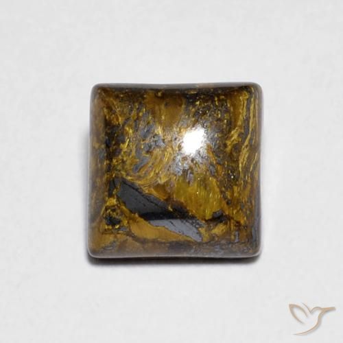 1.46ct Naturale Medium Light-Brown Occhio di tigre, Quadrato, Opaco