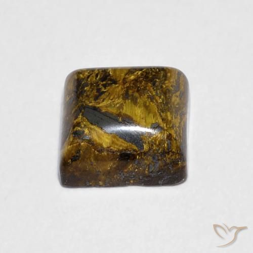Occhio di tigre Medium Light-Brown naturale da 1.46 ct, Quadrato, Opaco