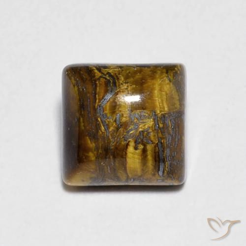 1.36ct Naturale Medium Light-Brown Occhio di tigre, Quadrato, Opaco