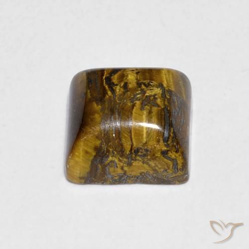 Occhio di tigre Medium Light-Brown naturale da 1.36 ct, Quadrato, Opaco
