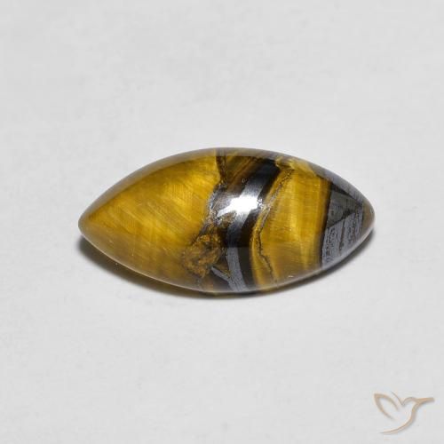 Occhio di tigre Marrone dorato naturale da 2.04 ct, Taglio marquise, Opaco