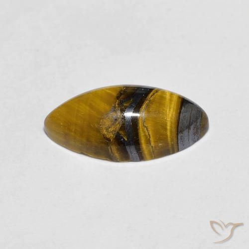 Occhio di tigre Marrone dorato naturale da 2.04 ct, Taglio marquise, Opaco