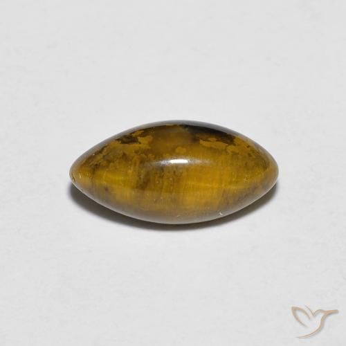 Occhio di tigre Marrone dorato naturale da 1.32 ct, Taglio marquise, Opaco