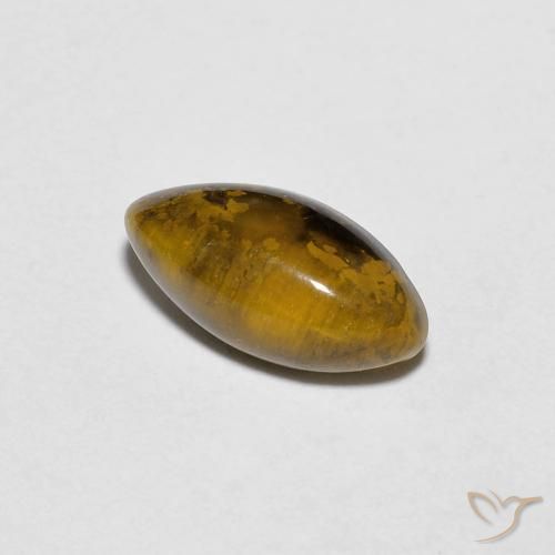 Occhio di tigre Marrone dorato naturale da 1.32 ct, Taglio marquise, Opaco