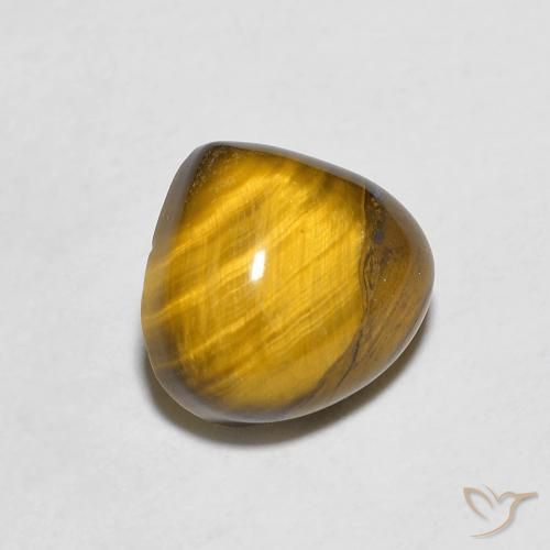Occhio di tigre Marrone giallastro naturale da 1.89 ct, Forma a pera, Opaco